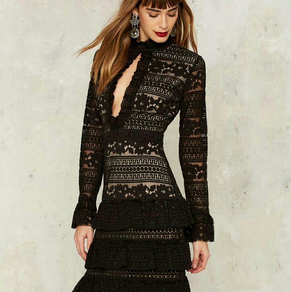 Nasty Gal Dickinson Lace Dress. NWT Size XS