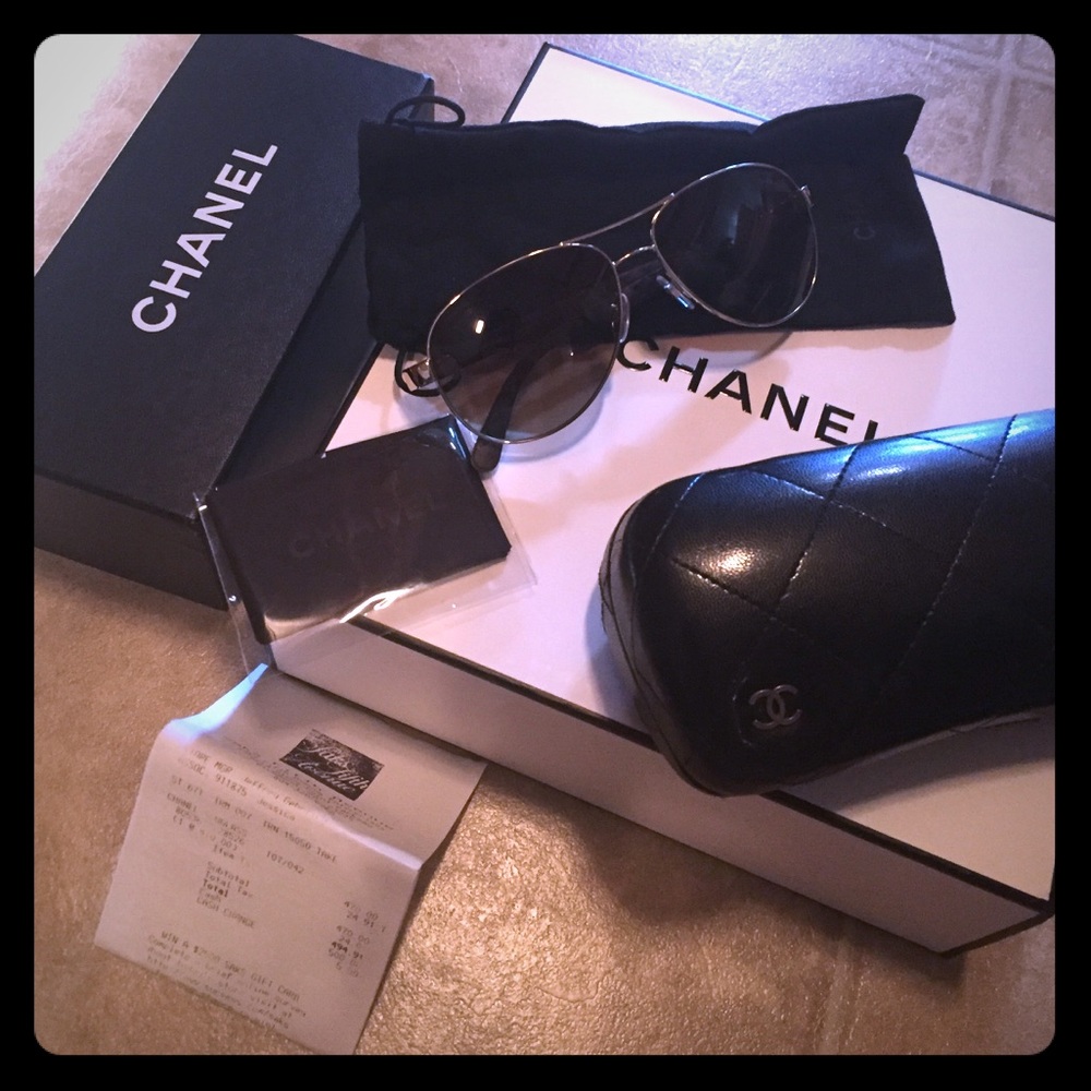 Chanel polarized aviators brown