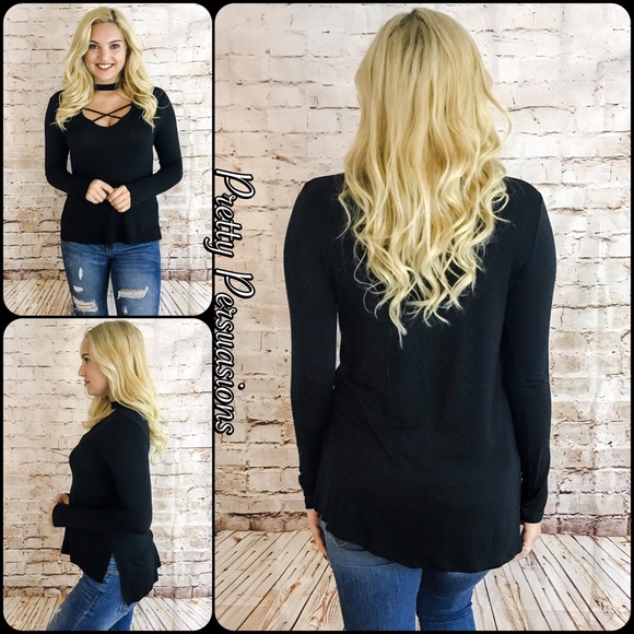 SOLD OUT ‼️ NWT Black Strappy Choker Top - Picture 3 of 7