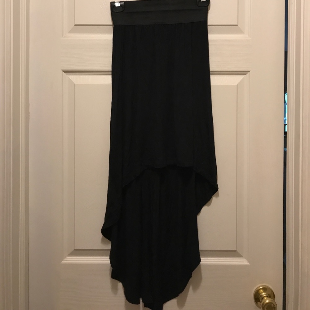 Papaya black high-low jersey skirt