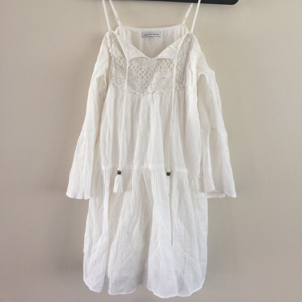 Boho open shoulder shift dress