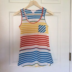 Striped racerback tank small