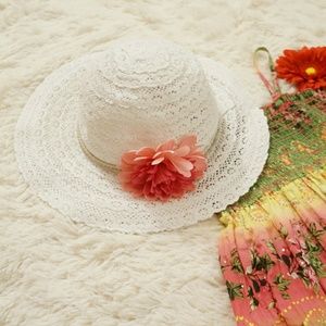 Girls 3D Flower Crochet Floppy Hat