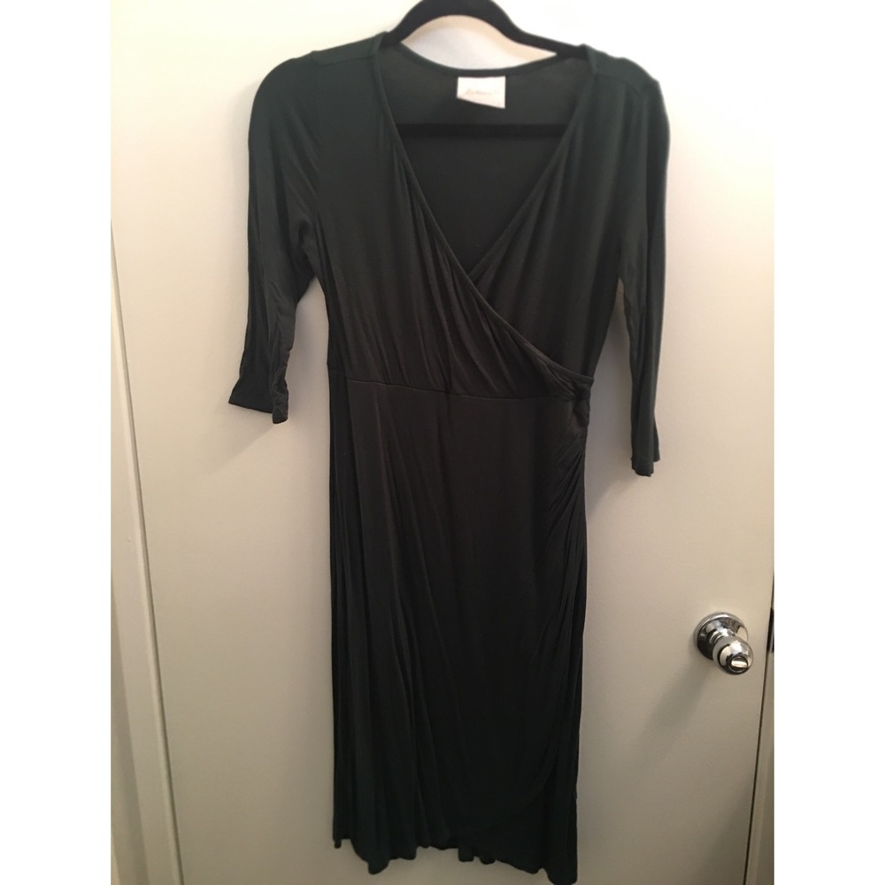 Unique Vintage Hunter Green Wrap Dress Sz Large