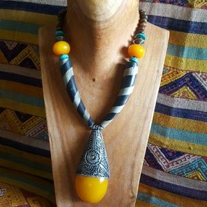 Tibetan Amber Statement Necklace