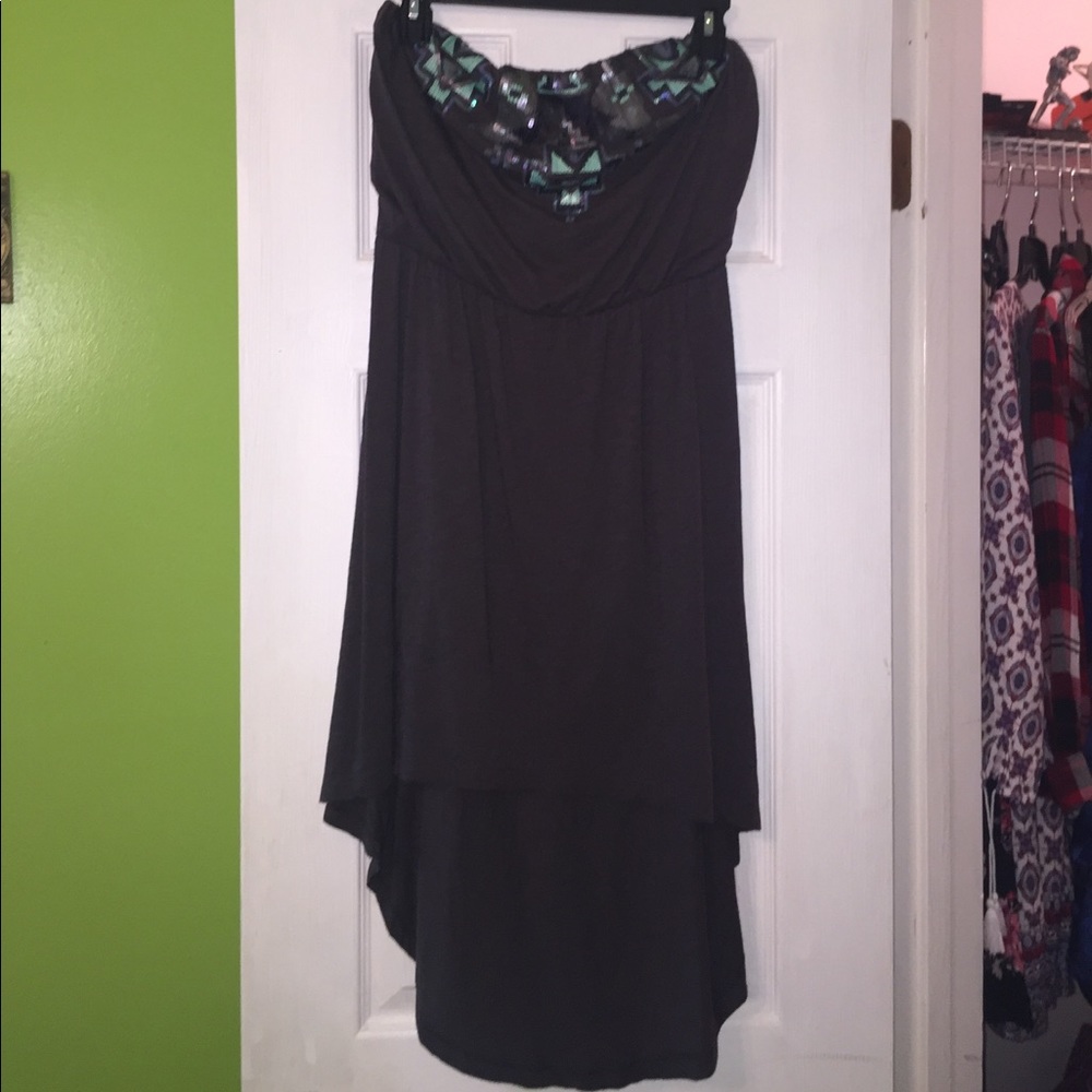 Gray High-Low Dress