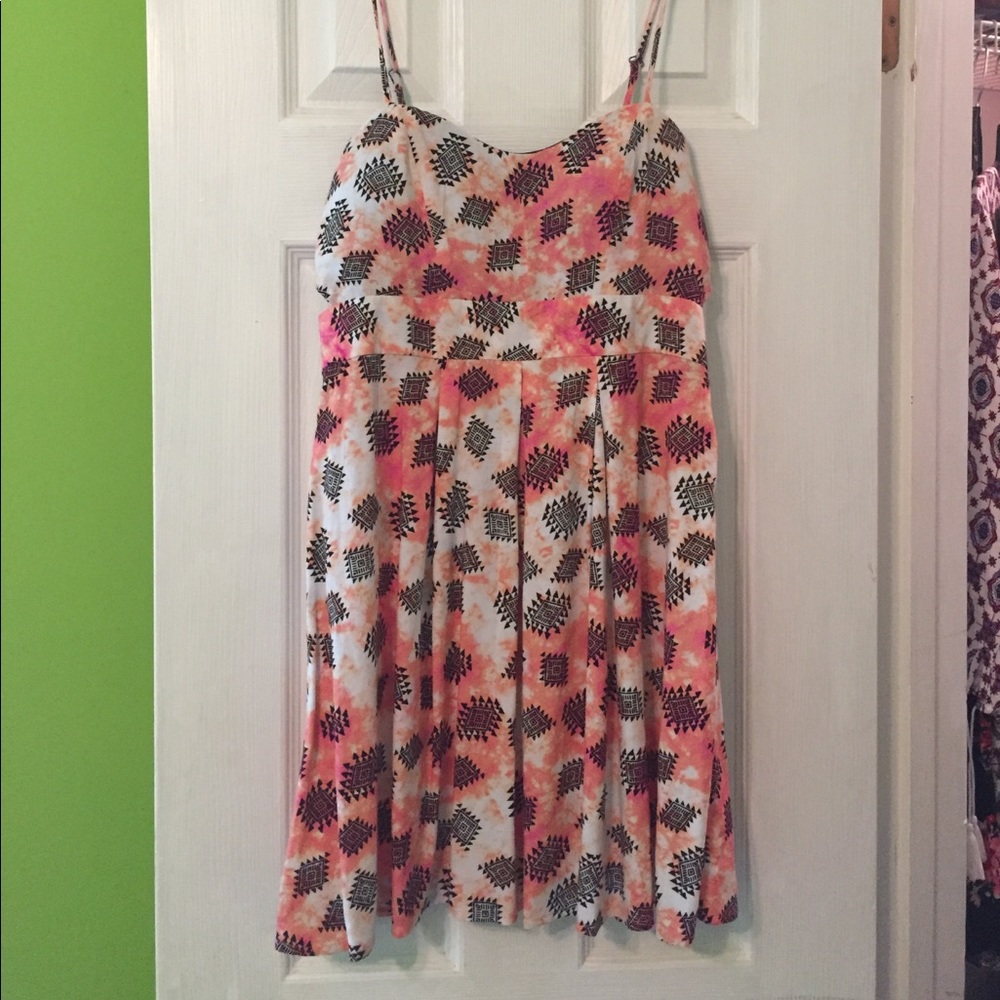 Patterned Cut-Out Dress