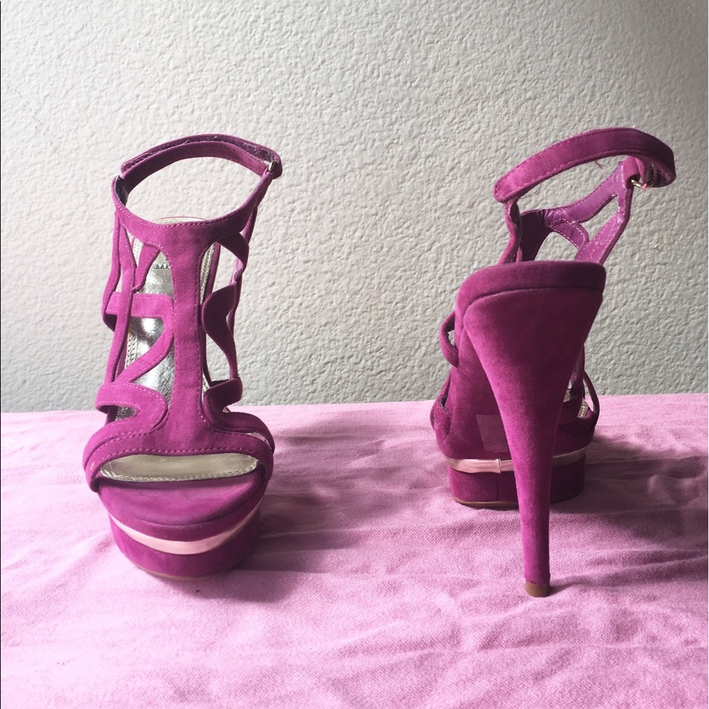 Bakers Magenta Strappy Criss cross Heels