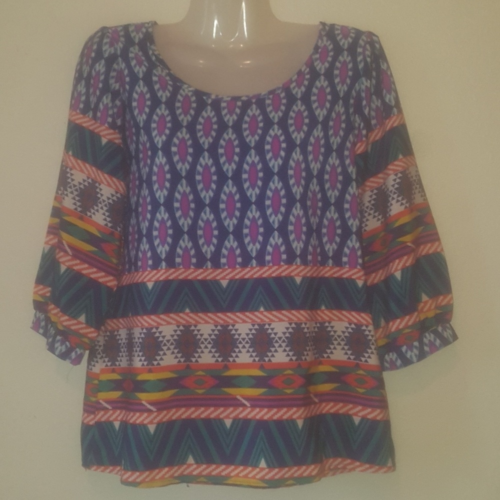 Multi Aztec print tunic