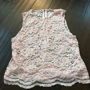 Pink lace crop top