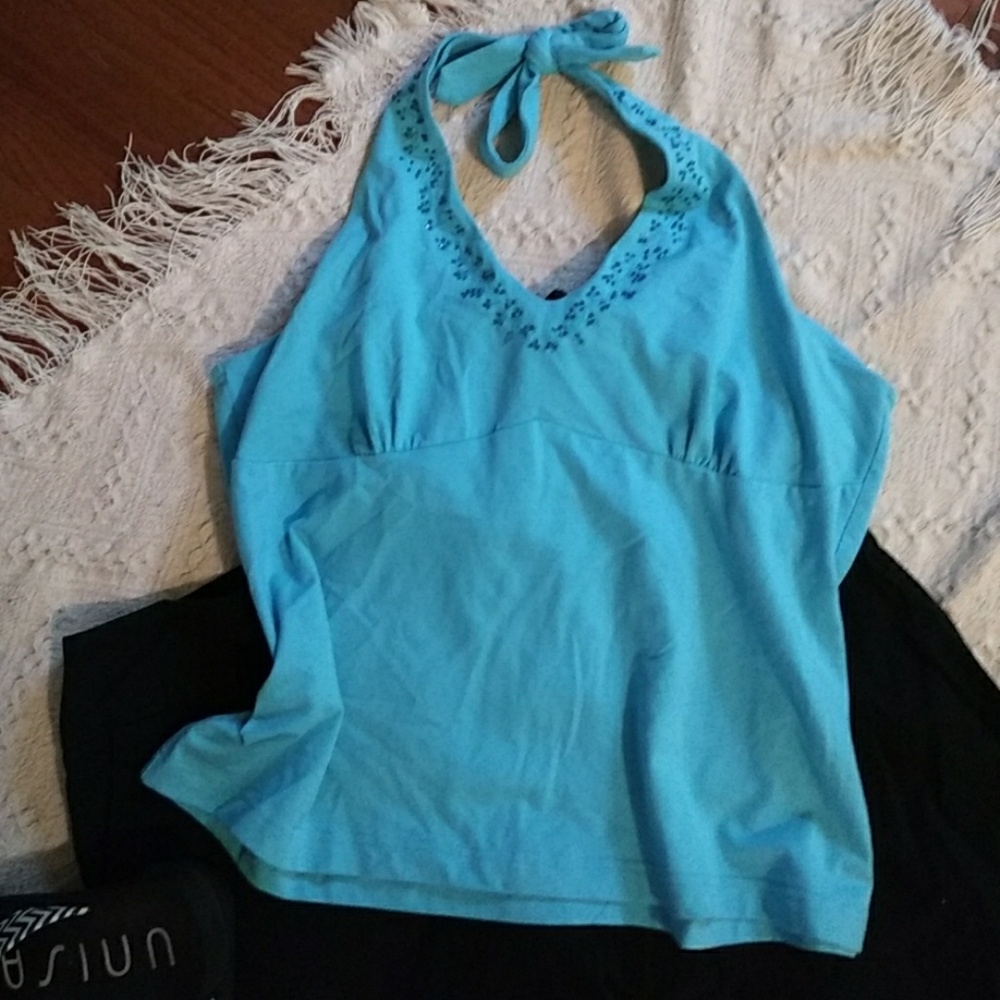 Halter Top... Turquoise- NEW W/Tags - Picture 2 of 3