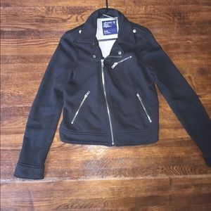 American Eagle Moto Black Jacket Medium lined