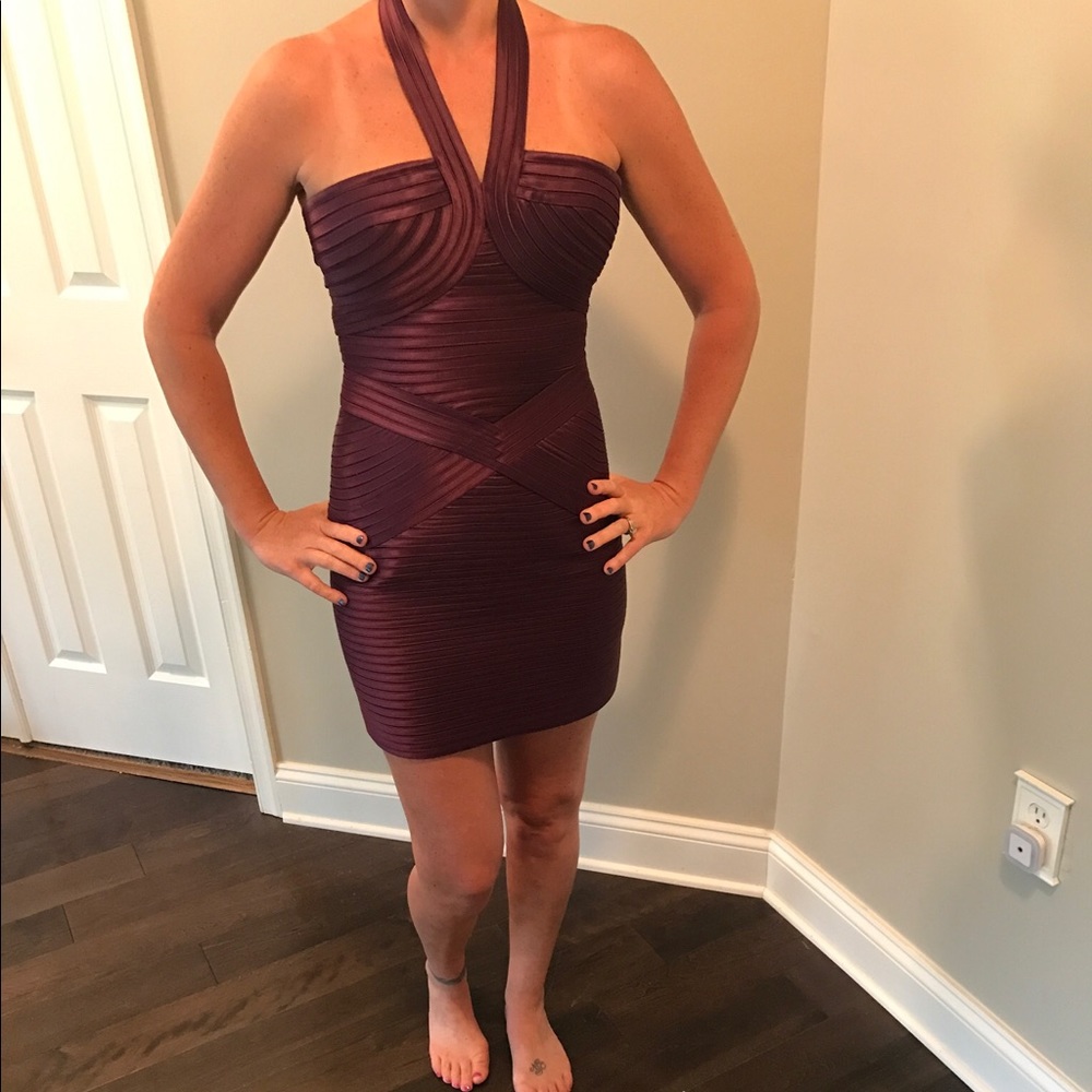 Bcbg plum colored cocktail dress