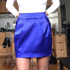 Royal blue satin skirt! Great for parties!
