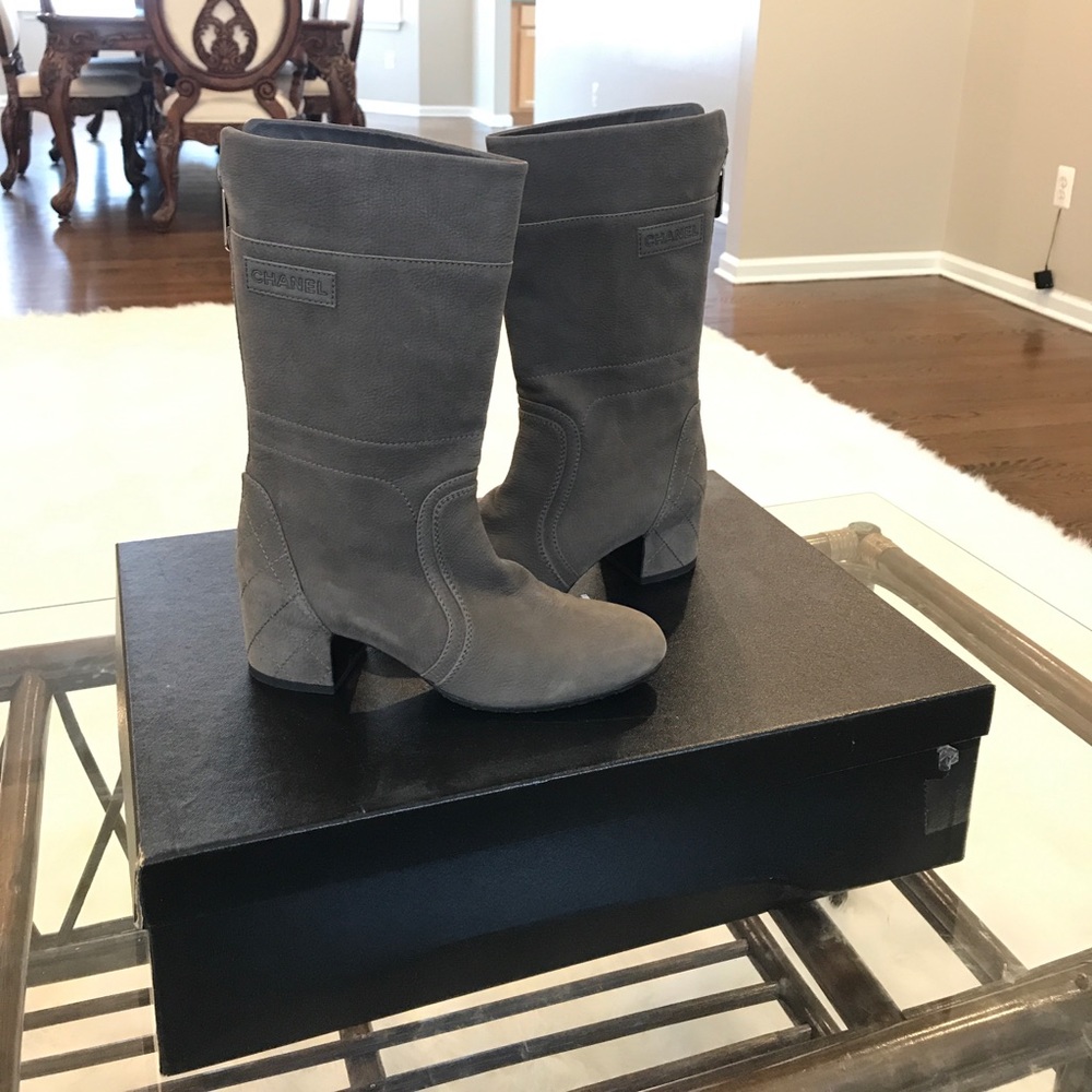 Authentic Chanel booties. Gray. Size 36. $750.00