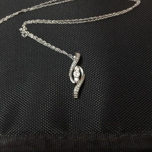 Zales 1/4 CT. TW. Diamond Wave Pendant