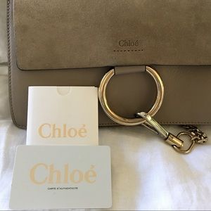 Chloe Faye Suede and Leather Shoulder Bag, Small