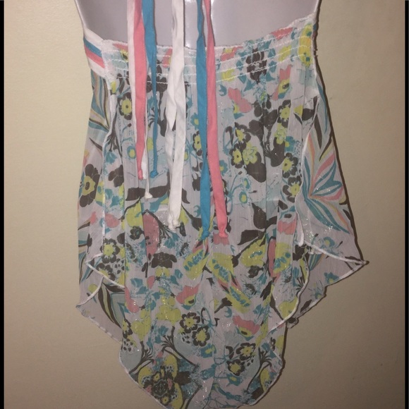 Halter Top BCBG Turquoise Pink White Size Small - Picture 4 of 7