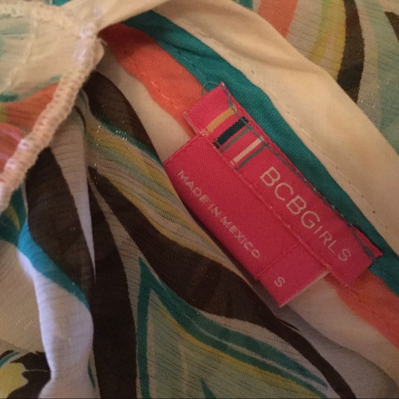 Halter Top BCBG Turquoise Pink White Size Small - Picture 6 of 7