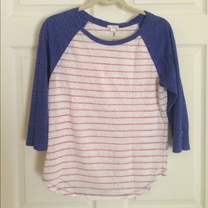 Gap striped baseball tee size small