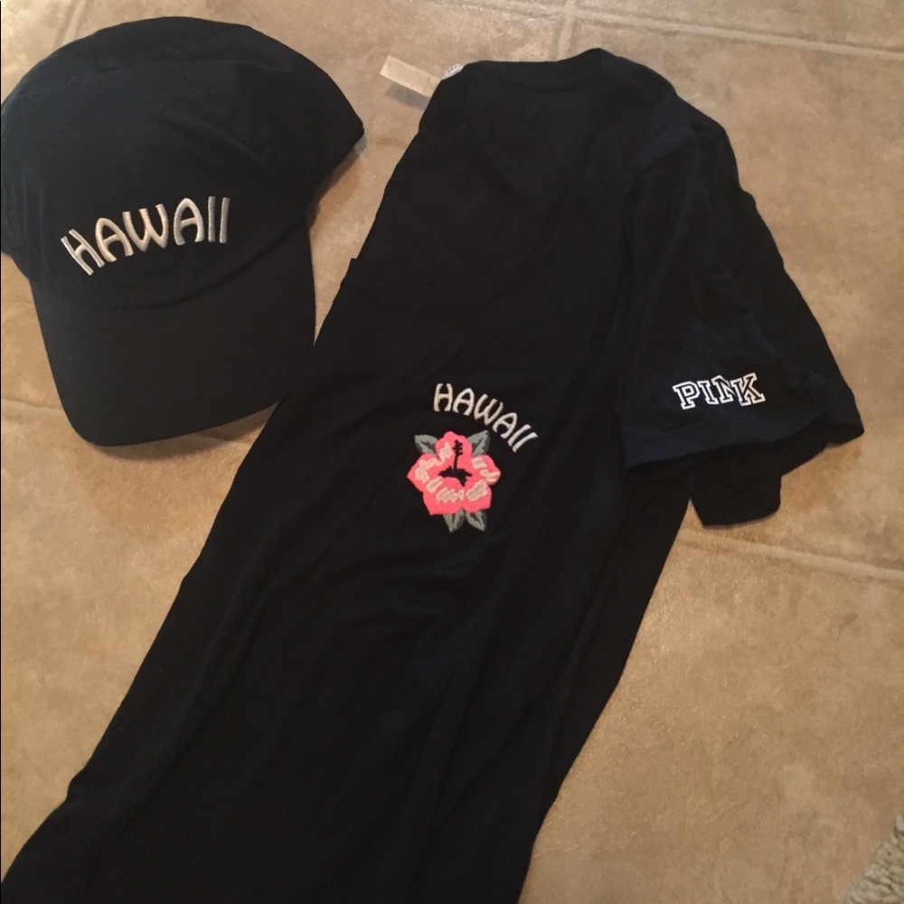 PINK Victoria secret shirt and hat