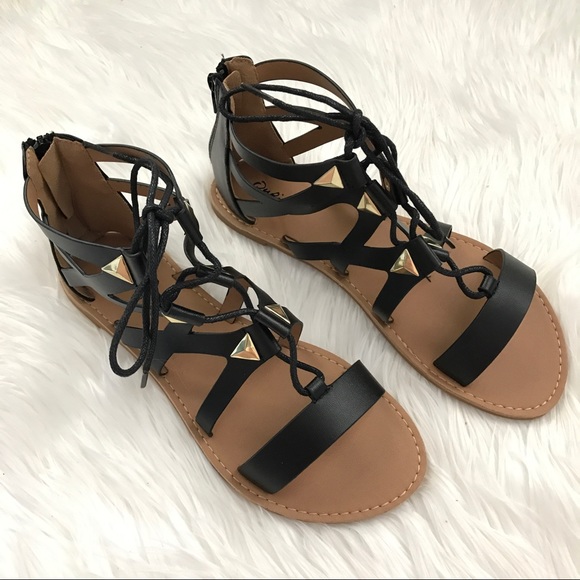 Black Gladiator Sandals - Picture 2 of 5