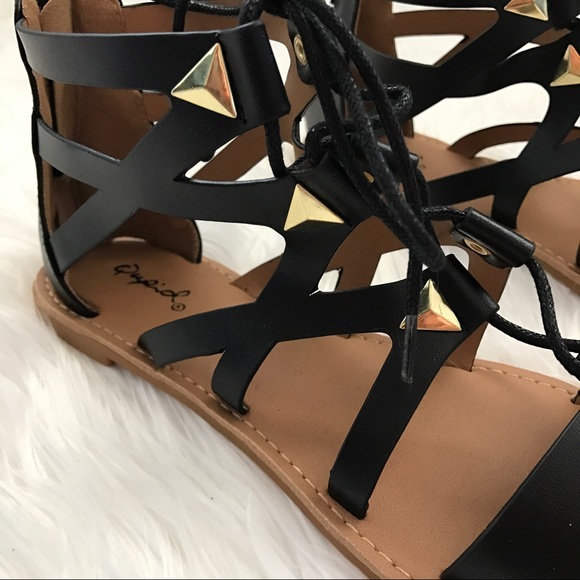 Black Gladiator Sandals - Picture 3 of 5