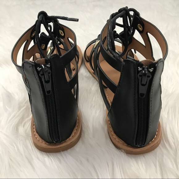 Black Gladiator Sandals - Picture 4 of 5