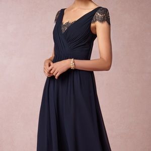 BHLDN Evangeline Maxi Formal dress in navy