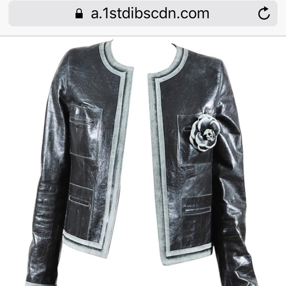 Authentic CHANEL calfskin jacket in BLUE - Picture 7 of 8