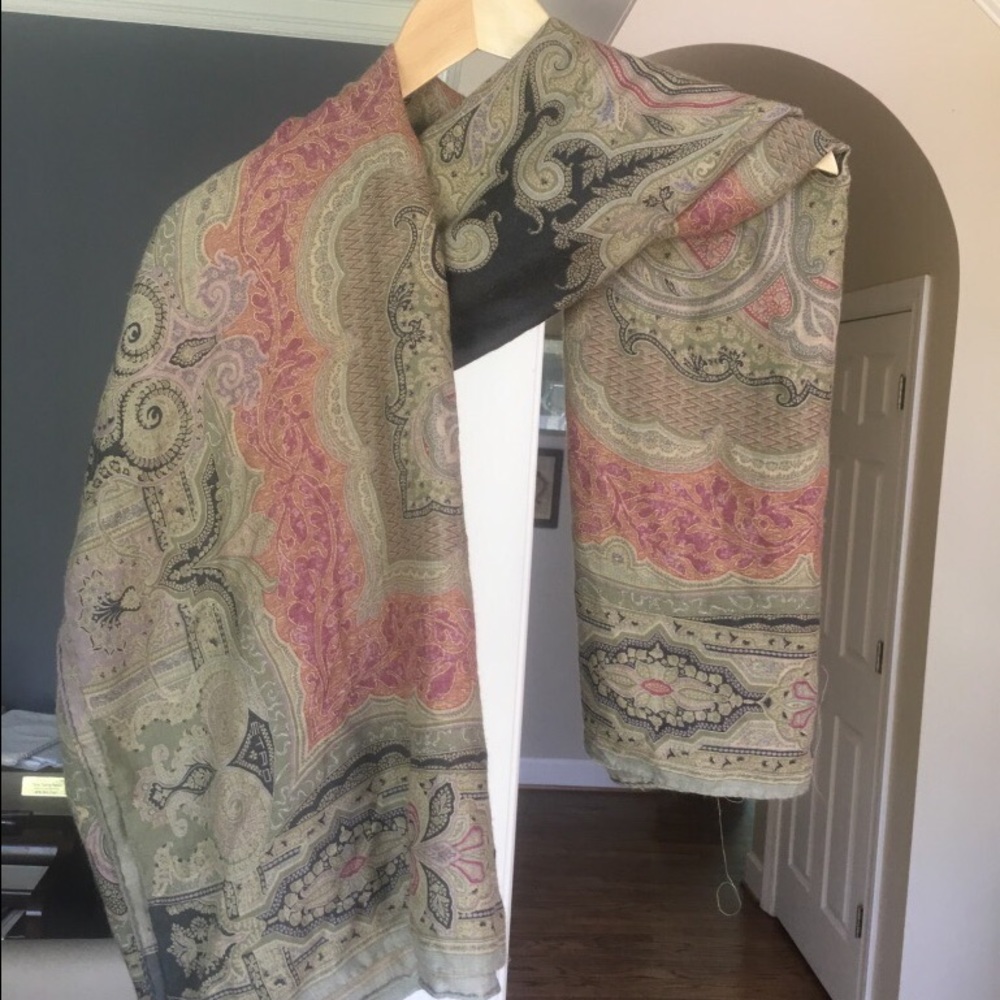 Etro Paisley Silk/Cashmere Scarf