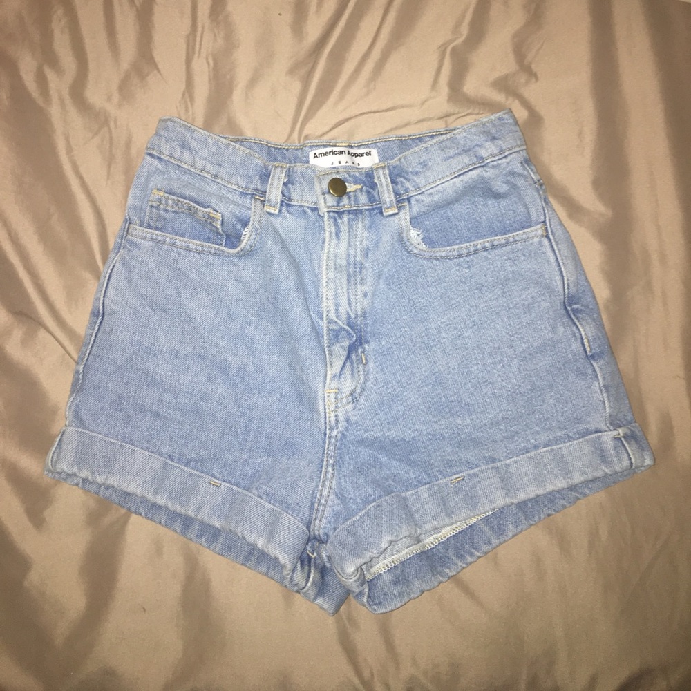 High waisted jean shorts
