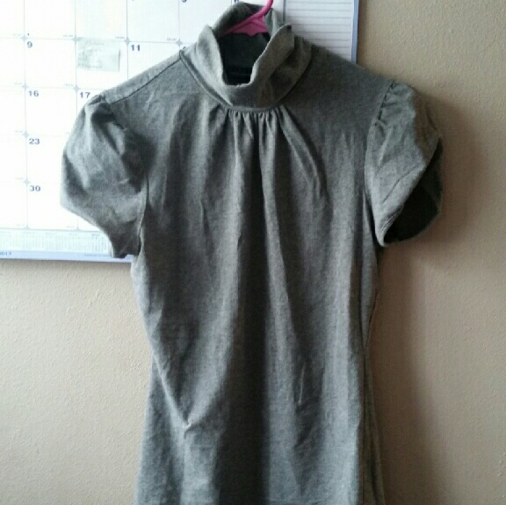 Grey Cotton Turtleneck Tank