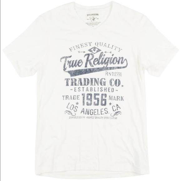True Religion White V Neck Tee T-Shirt NO OFFERS - Picture 3 of 6