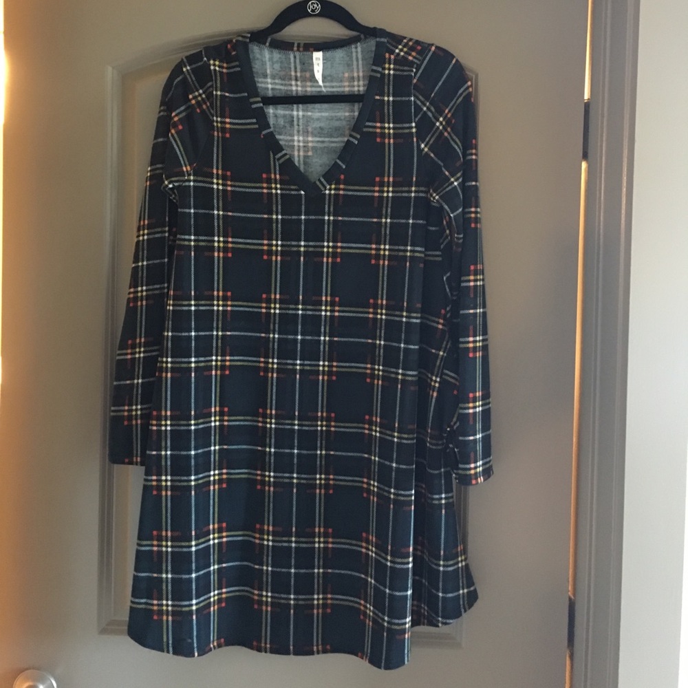 Green plaid dress