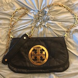 AUTHENTIC TORY BURCH Black/Gold Crossbody Bag