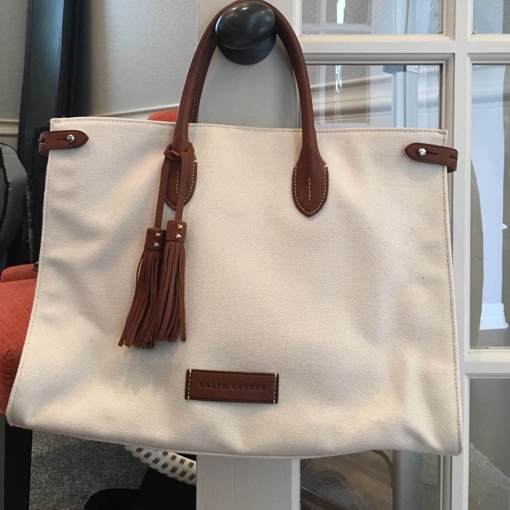 Ralph Lauren cream canvas tote