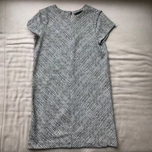 Zara black and white feather box dress