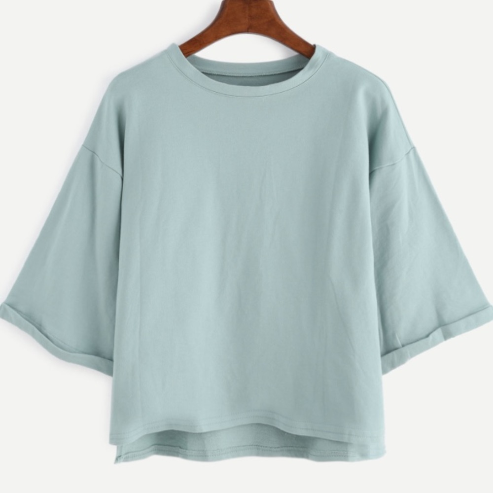 SALE NWT Drop Shoulder Cuffed Tee