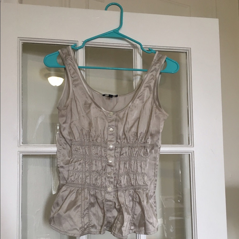 The Limited scrunched silk tank in silver