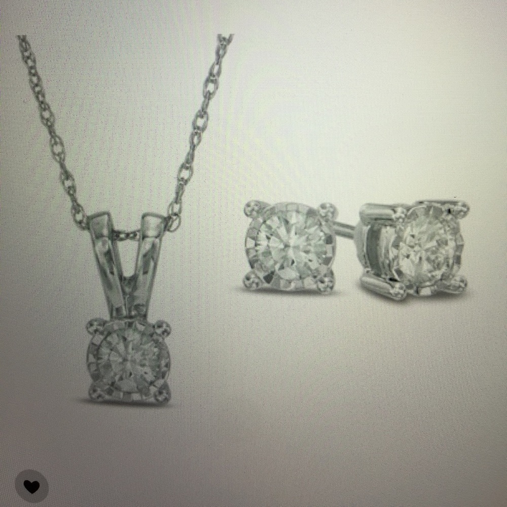 1/2 CT. TW. Diamond Solitaire Pendant & Earrings