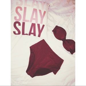 H&M Bandeau High Waisted Bikini ✨ Burgundy