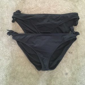 TWO Mossimo Black Bikini Bottoms with Ties