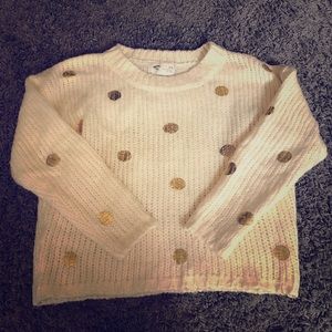 Ivory sweater with gold foil dots