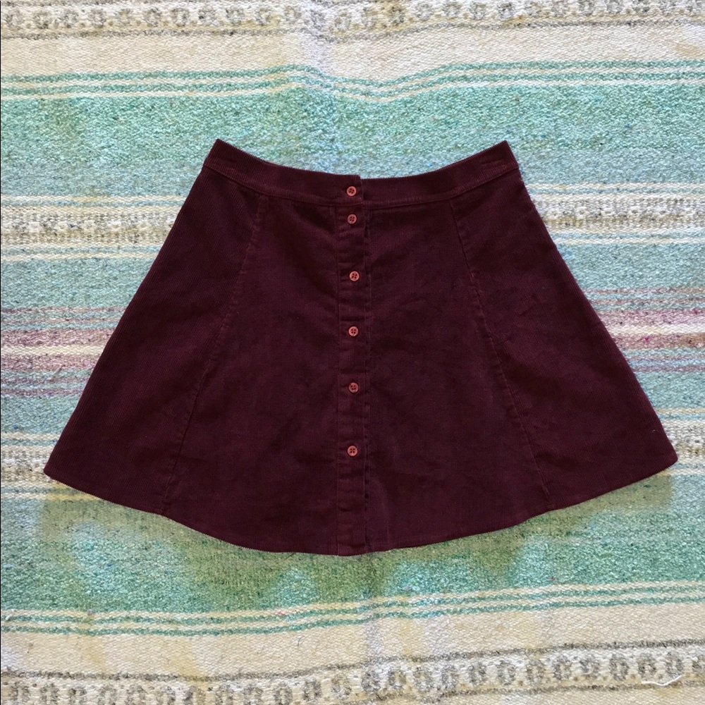 Corduroy Button Skirt