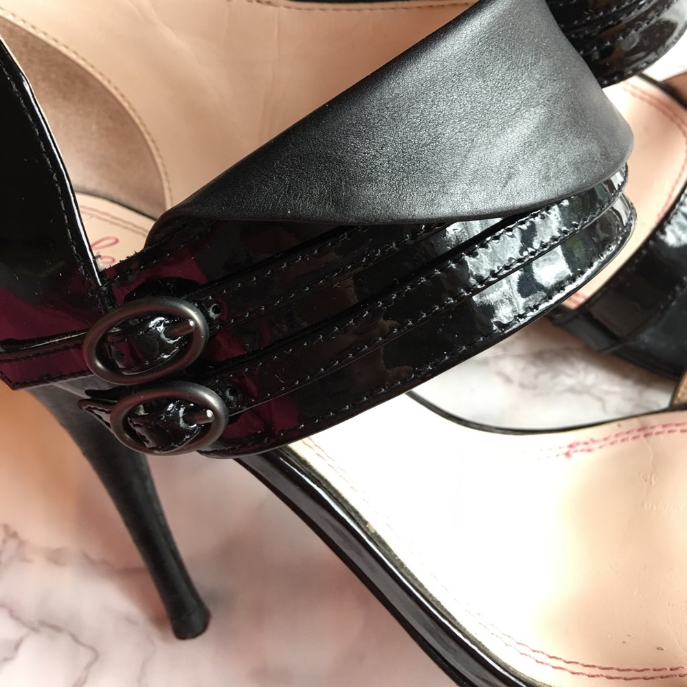 SOLD Tracy Reese Plenty leather black heels de - Picture 7 of 8