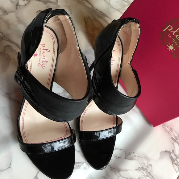 SOLD Tracy Reese Plenty leather black heels de - Picture 5 of 8