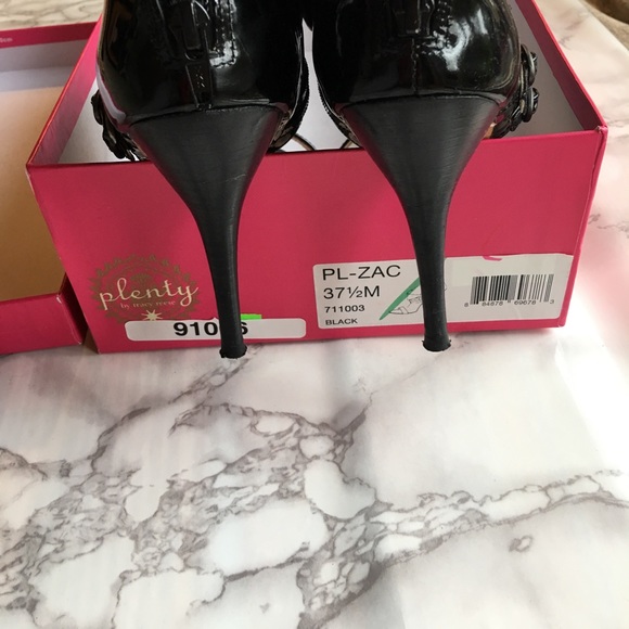 SOLD Tracy Reese Plenty leather black heels de - Picture 8 of 8