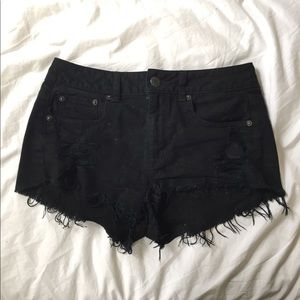 American Eagle High Waisted Black Shorts