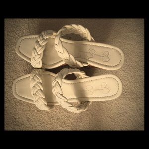 White braided platforms